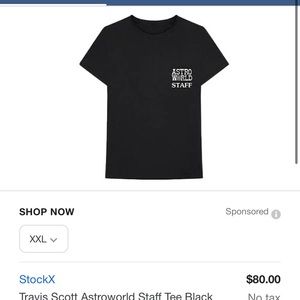 Astroworld Staff t-shirt size XXL color:black